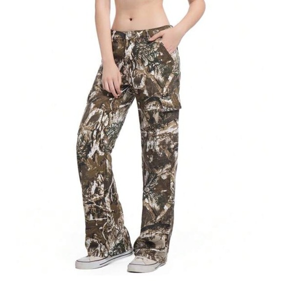 Pinkymoor Pants - Camo‎ Cargo Pants Womens Small Camouflage Utility Pants Military Streetwear Y2K